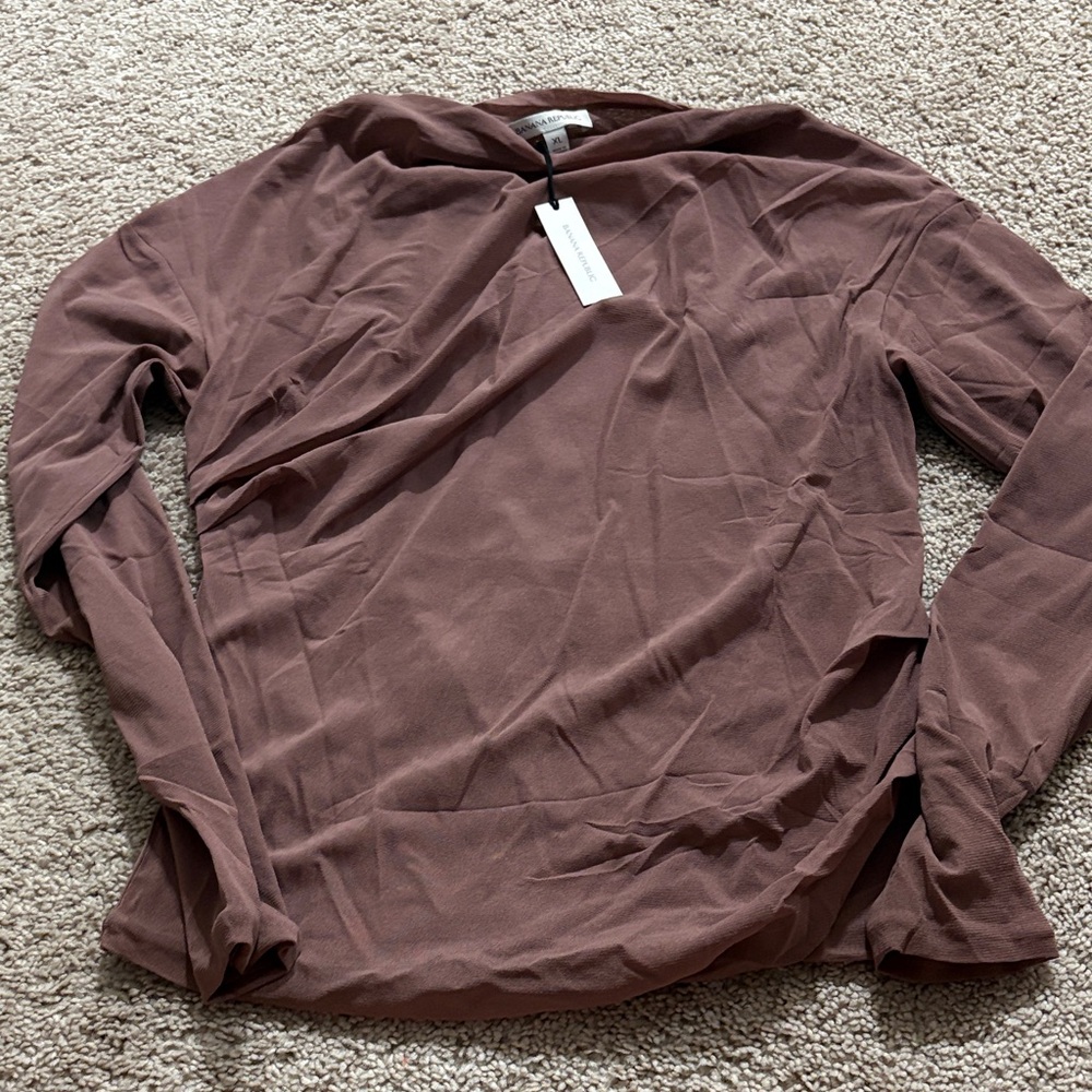 Banana Republic Mauve Long Sleeve Sheer Top
